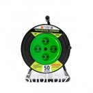 1-2.SALE силовой удлинитель на пласт. катуш. ПВС 2х0.75 4роз. 50м 6А УХ6 ex0110-0031