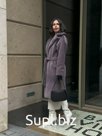 Экошуба Модель Спущенное плечо Дымчатый Фиолетовый, Серый