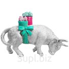 Декоративная фигурка "Серебряный телец", полирезина, 12*17*6см