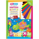 Картон цветной A4, ArtSpace, 10л., 10цв., "Волшебный"(золото,серебро), мелов. в папке, "Черепашка"
