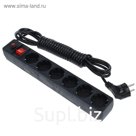 Сетевой фильтр UNIVersal 967U-4005, 6 розеток, 5 м, 10 А, ПВС 3x0.75, черный
