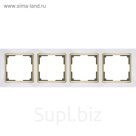 Рамка на 4 поста  WL03-Frame-04-white-GD, цвет золото, белый