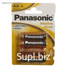Батарейка алкалиновая Panasonic Alkaline Power, AA, R06-4BL, 1.5В, блистер, 4 шт.