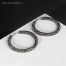 Серьги-кольца "Студио" крупные d=6, цвет серый