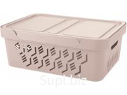 Ящик DELUXE 380х276х140 12л для хранения с перфорацией с крышкой