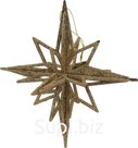 Christmas tree decoration: Radiant star, 18x18x18 cm. Color: gold.