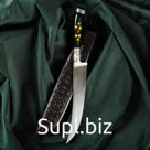 Нож Пчак Шархон - эбонит, ёрма, гарда, навершие мельхиор, 17 см