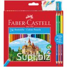Карандаши цветные Faber-Castell, 24цв.+6, заточен., картон, европодвес, с точилкой