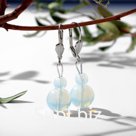 Серьги шар №6+№12 "Лунный камень"