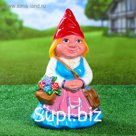 Садовая фигура "Девочка гномик с цветами", разноцветная, 30 см