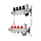 Коллекторная группа TIM KCS5004, 1" х 3/4", 4 выхода, расходомеры, без кранов, нерж. сталь