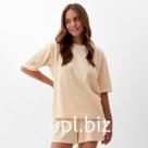 Пижама женская (футболка, шорты) KAFTAN Plushy, размер 44-46, молочная
