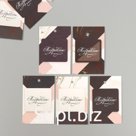 Бирка картон "Поздравляю. Мрамор" набор 10 шт (5 видов) 4х6 см