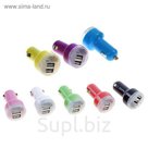 Автомобильное зарядное устройство LuazON UC-2, 2 USB, 2.1 A/1 A , МИКС