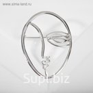 Брошь "Лица" асиметрия, цвет серебро