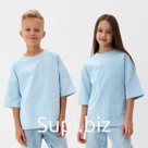 Футболка детская MINAKU: Basic Line KIDS, голубая, рост 122 см