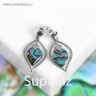 Серьги "Галиотис" лист в рамке