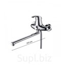 Смеситель для ванны KAISER Nova 23055В, однорычажный, длинна излива 350 мм, хром