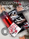 Новогодний подарок. Подарочный набор термос и носки 3 пары KAFTAN Bad Santa, размер 41-44 (27-29 см)
