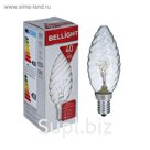 Лампа накаливания BELLIGHT, ДВ, 40 Вт, Е14, 230 В