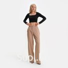 Брюки прямые женские MIST, размер 48, бежевые