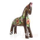 A bay horse with summer flowers