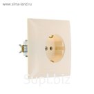 Розетка "Кунцево" Селена 8146, 16 А, 250 В, одноместная, скрытая, с з/к, цвет слоновая кость