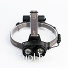 Фонарь налобный аккумуляторный, Т6, 20 Вт, 2х1200 мАч, USB, 4 режима