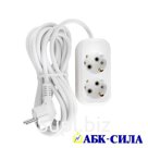 Удлинитель бытовой "ПРИМА", 2 гнезда, с з/к, 5м. ПВС 3х1мм² 16А/220В