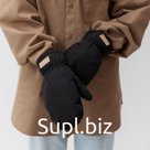 Варежки женские меховые MIST, размер 26 см, чёрные