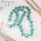 Бусы лепёшка "Бирюза старая", 60см