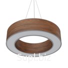 WOODLED GALACTIC Jupiter Ring L - Gray - American walnut - with string suspension