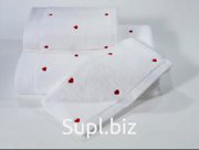 Soft cotton LOVE банное полотенце белый-красный Турция 50х100см, оптом
