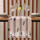 Дорожка на стол Этель Leaves, 40×149см, 100% хлопок, репс 220 г/м², бежевая