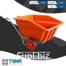 Тачка  двухколесная 250л TUNA с оранжевым корытом