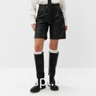 Шорты женские кожаные MIST Base, размер 48, чёрные