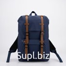 Рюкзак, отдел на шнурке, цвет синий