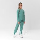 Костюм для девочки (свитшот, брюки) MINAKU, цвет оливы, рост 116 см