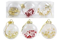 Christmas tree balls "Romantika" in a set of 3 pieces, 8 cm in diameter