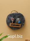 Панно WELCOME, 18×5×18 см, дерево, бежевое