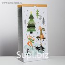 Пакет крафтовый «Зимние шалости», 32 х 64 х 16 см