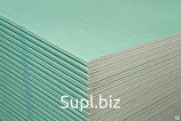 Гипсокартонный лист Влагостойкий 9,5*1200*2500 Гипсополимер 1уп=65шт