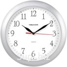 Часы настенные ход плавный, Troyka 11170113, круглые, 29*29*3,5, серебристая рамка