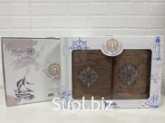 Набор махровых полотенец Diva Afrodita 2пр (50х90+70х140) Компас 100 % хлопок коричневый