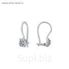 Серьги "Детские" цветочки, посеребрение