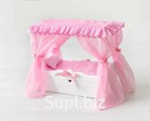 Bed with royal canopy, bed linen, drawer (collection "Diamond princes" white) Article: 71219