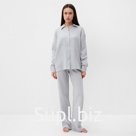 Пижама женская (рубашка, брюки) KAFTAN Basic, размер 40-42, серо-голубая