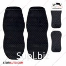 Универсальные накидки Alcantra Luxe на два передних сиденья. Ромб. Алькантара. Цвет: Черный/Синий