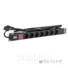 Itk PH12-7D1-P PDU 7 роз. нем.ст. с выкл 1U каб.2м вилка нем.ст ПВХ чер