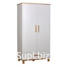 Шкаф двухсекционный Polini Kids Simple 3410, с ящиком, цвет белый-натуральный